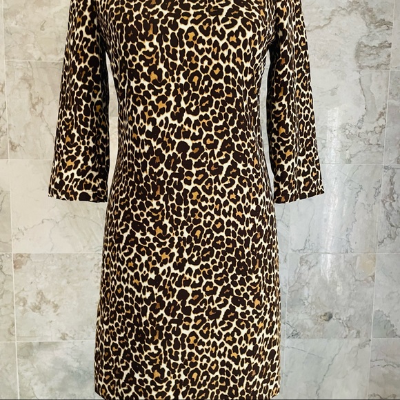J. Crew Cheetah Print Crepe Shift Dress - Picture 4 of 8